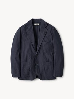 Washed Navy Chateau Cotton Linen Carry-On Jacket
